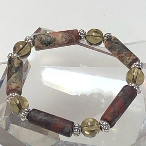 Natural Stone Yoga bracelet. Handmade
